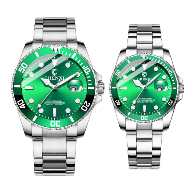 1 Pair Men And Women With Box Stainless Steel Quartz Watches