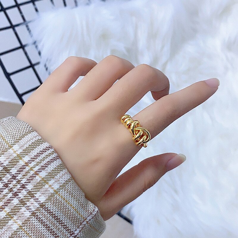925 Sterling Silver interwave Ring Classic Round Finger Ring