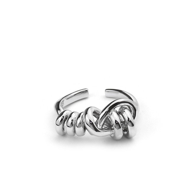 925 Sterling Silver interwave Ring Classic Round Finger Ring