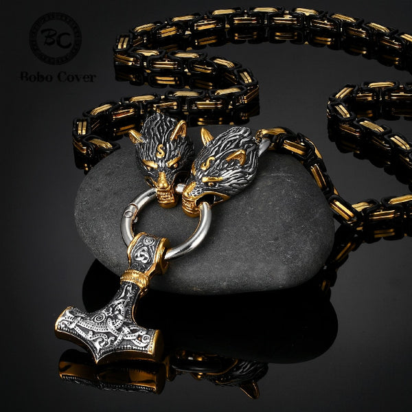 Collares de lobo celta para hombre que nunca se decoloran