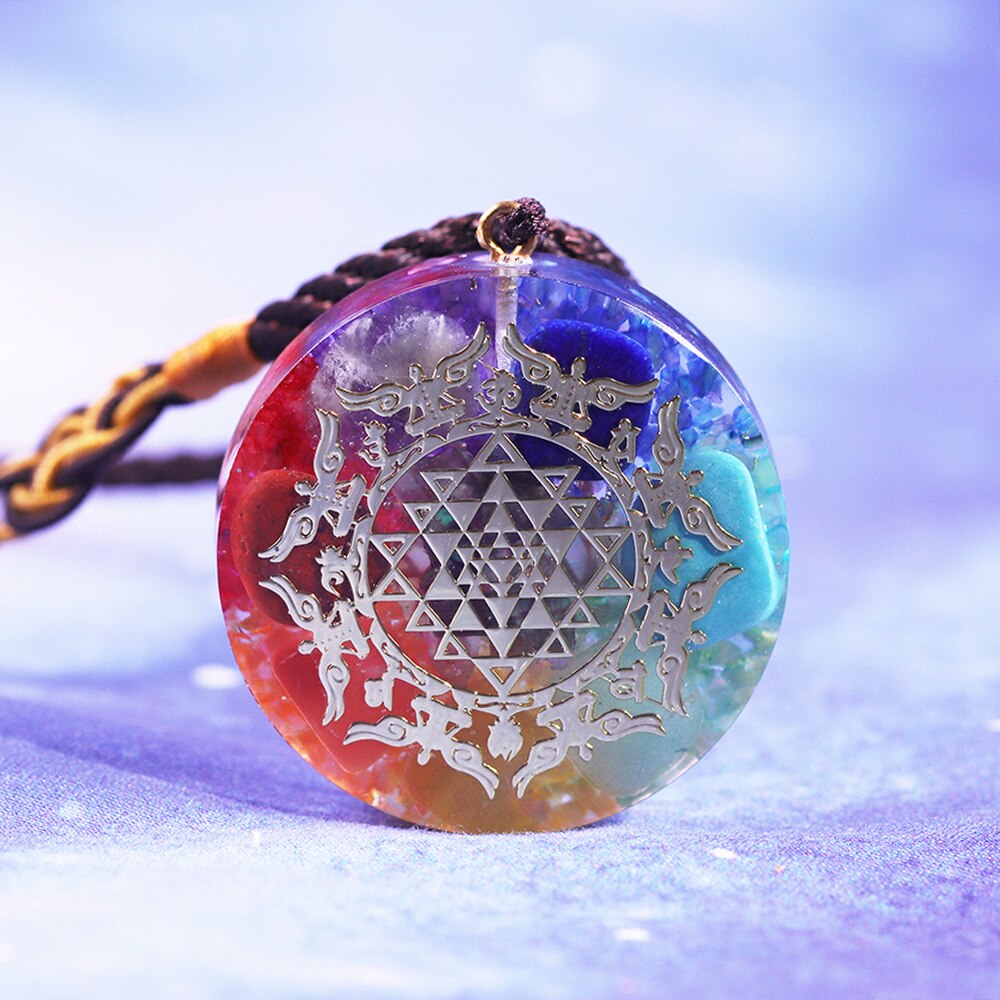 Rainbow  7 Chakra Stone Pendant Necklace