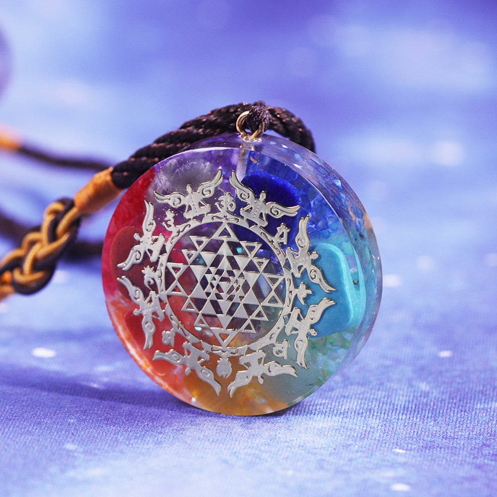 Rainbow  7 Chakra Stone Pendant Necklace