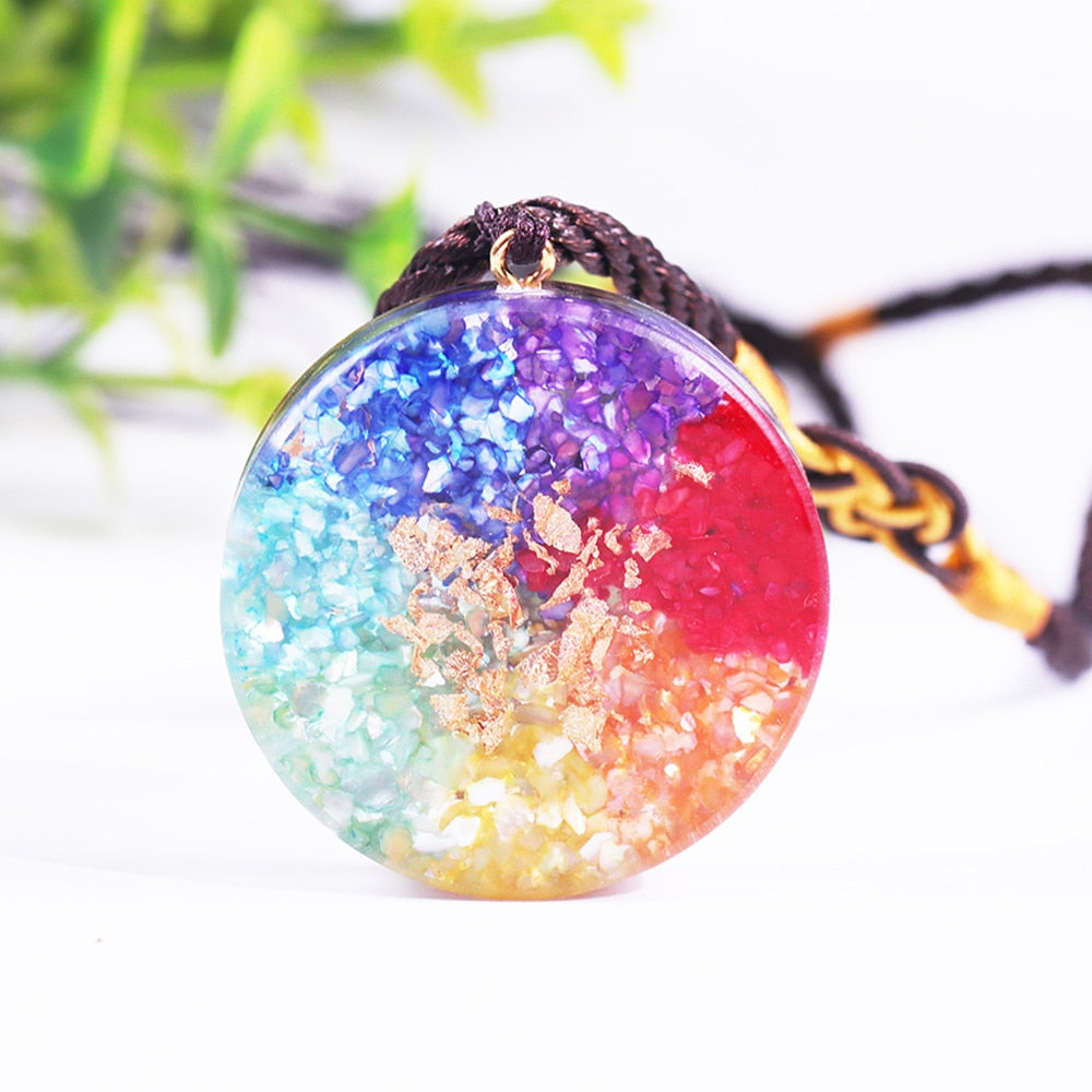Rainbow  7 Chakra Stone Pendant Necklace