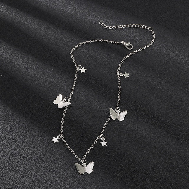 Cute Star Butterfly Choker Necklace