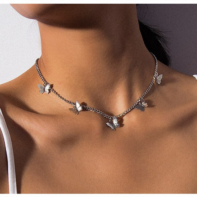 Cute Star Butterfly Choker Necklace