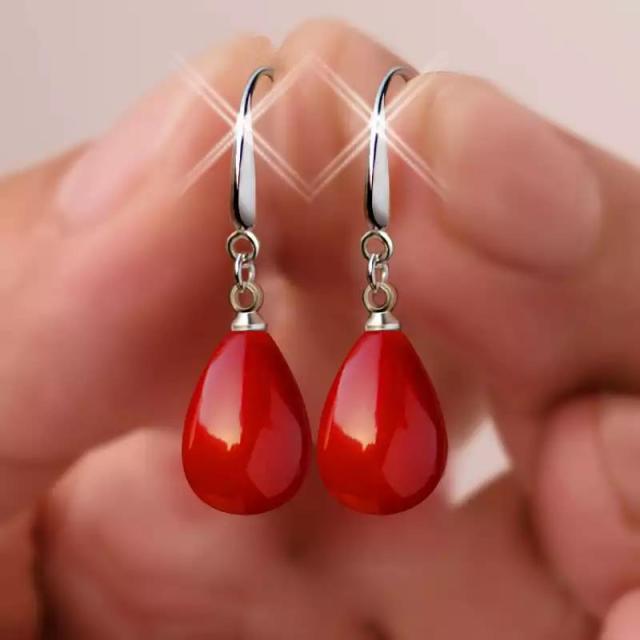 Red Pearl pendant Earrings