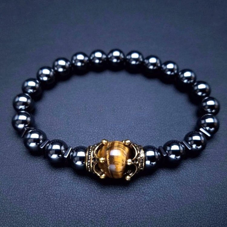 Vintage Crown Charm Bracelet for Men