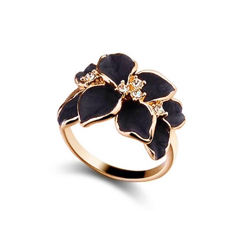 Rose Gold Color Black Painting Bridal Jewelry Sets