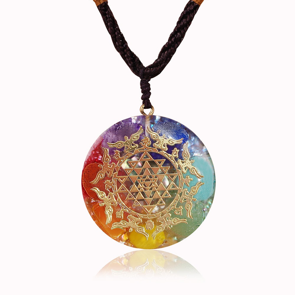 Rainbow  7 Chakra Stone Pendant Necklace