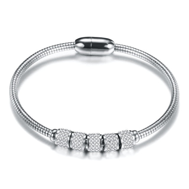 fashion jewelry  leather rope stainless steel rope bracelet