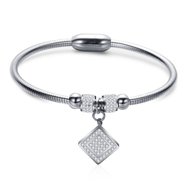 fashion jewelry  leather rope stainless steel rope bracelet