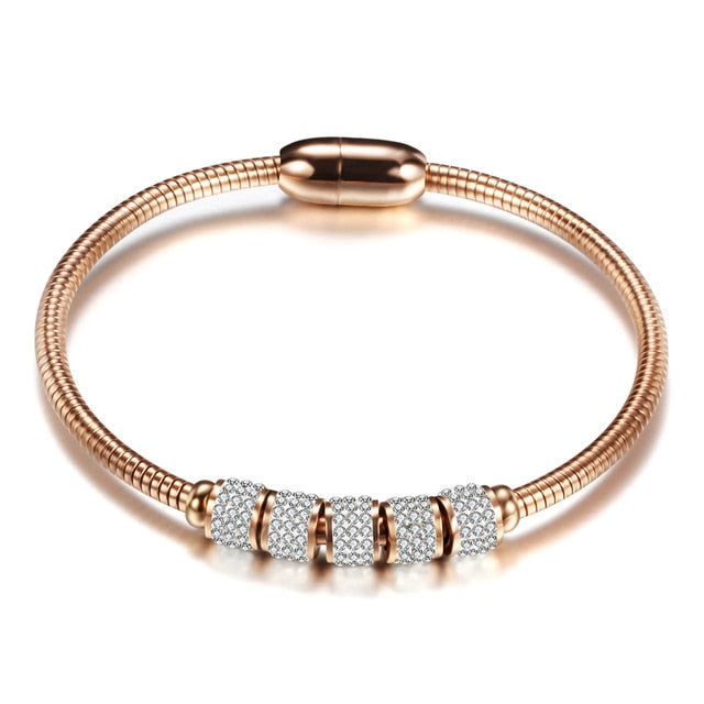 fashion jewelry  leather rope stainless steel rope bracelet