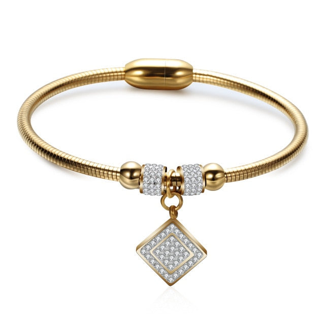fashion jewelry  leather rope stainless steel rope bracelet