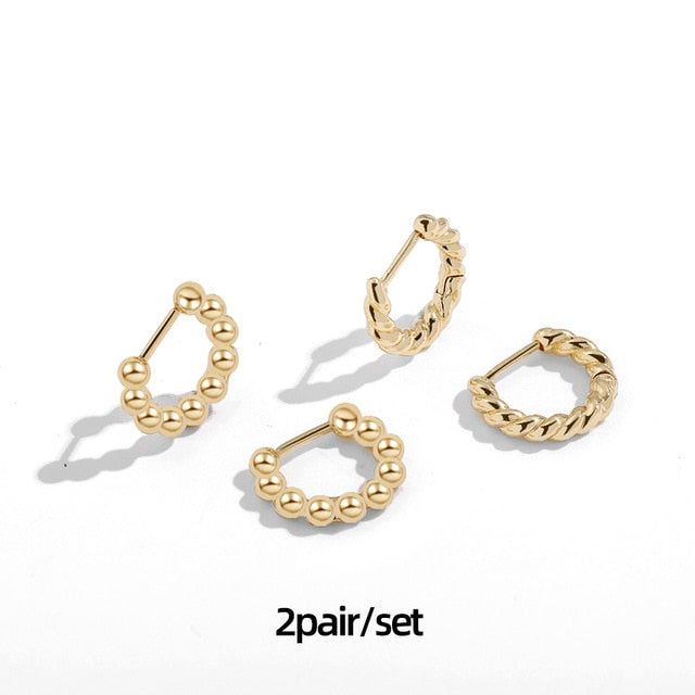 Minimalist Twisted Small Hoop Earrings for Women