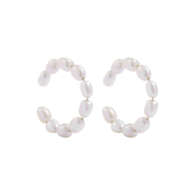 Trendy Pearl Clip on Earrings Earcuffs