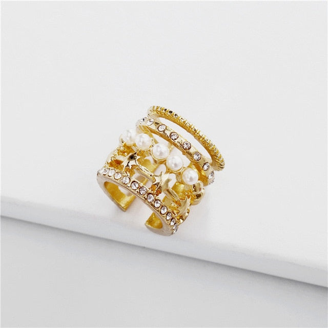 Trendy Pearl Clip on Earrings Earcuffs