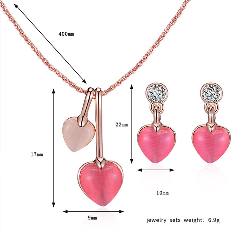 Elegant Round Opal Stone Wedding Jewelry Sets