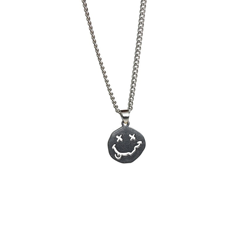 Goth Hip Hop Egirl Chain Smile Pendant