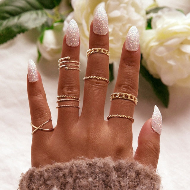 Bohemia Simple Design Geometric Finger Ring Sets