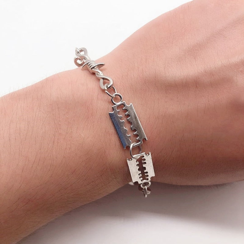 Women Hip-hop Gothic Punk Blade Barbed Wire Little Thorns Bracelet