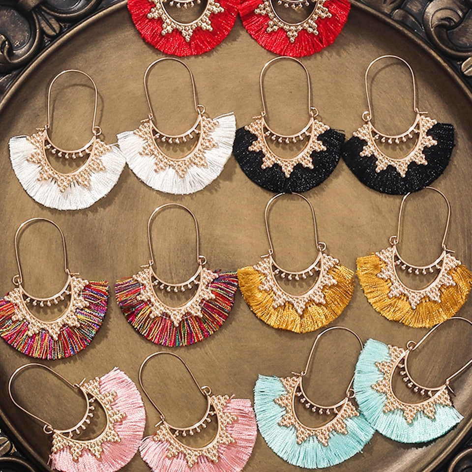 Ethnic Sundry Colors Tassel Earrings for Women