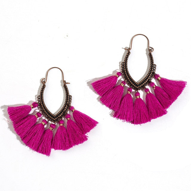 Ethnic Sundry Colors Tassel Earrings for Women