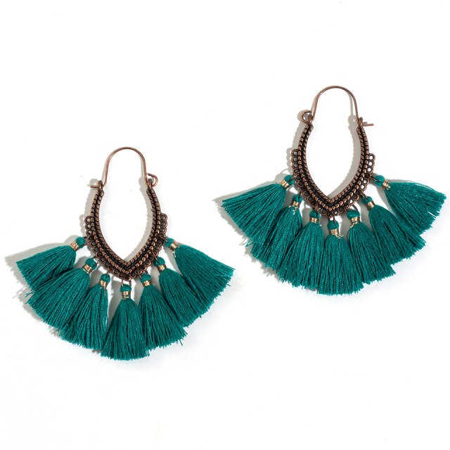 Ethnic Sundry Colors Tassel Earrings for Women