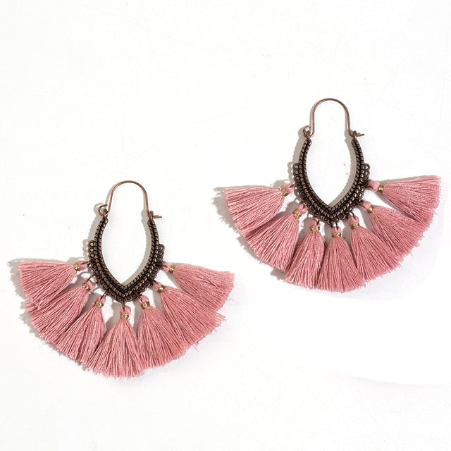 Ethnic Sundry Colors Tassel Earrings for Women