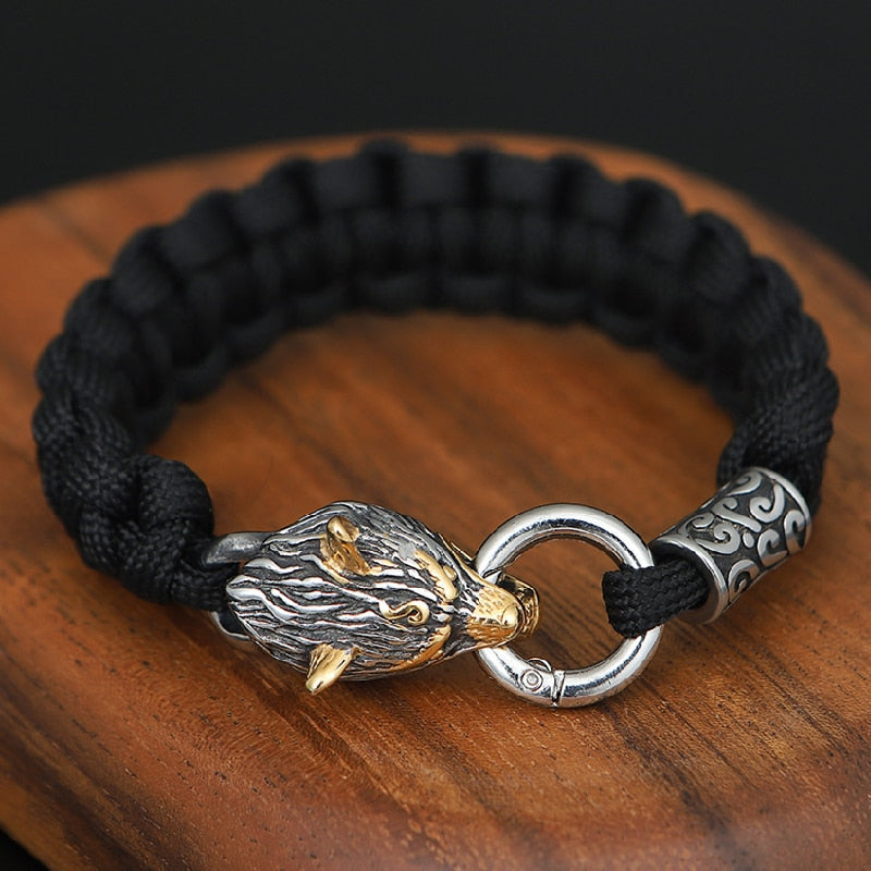 Never Fade Stainless Steel  Celtic Wolf Lanyard Bracelets