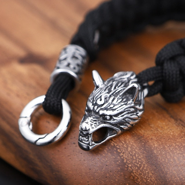Never Fade Stainless Steel  Celtic Wolf Lanyard Bracelets