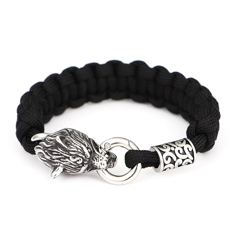 Never Fade Stainless Steel  Celtic Wolf Lanyard Bracelets