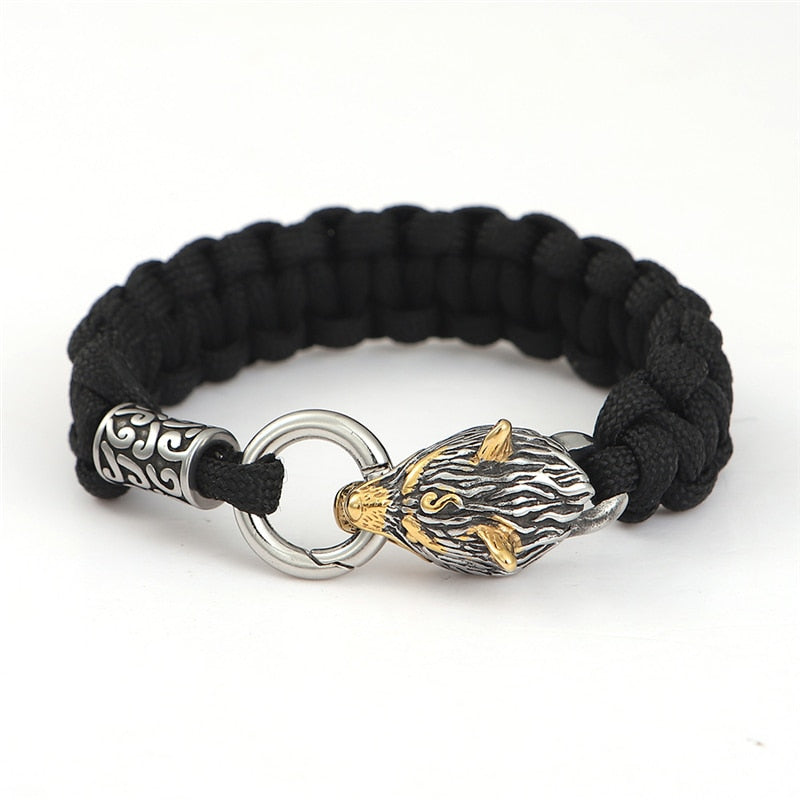 Never Fade Stainless Steel  Celtic Wolf Lanyard Bracelets