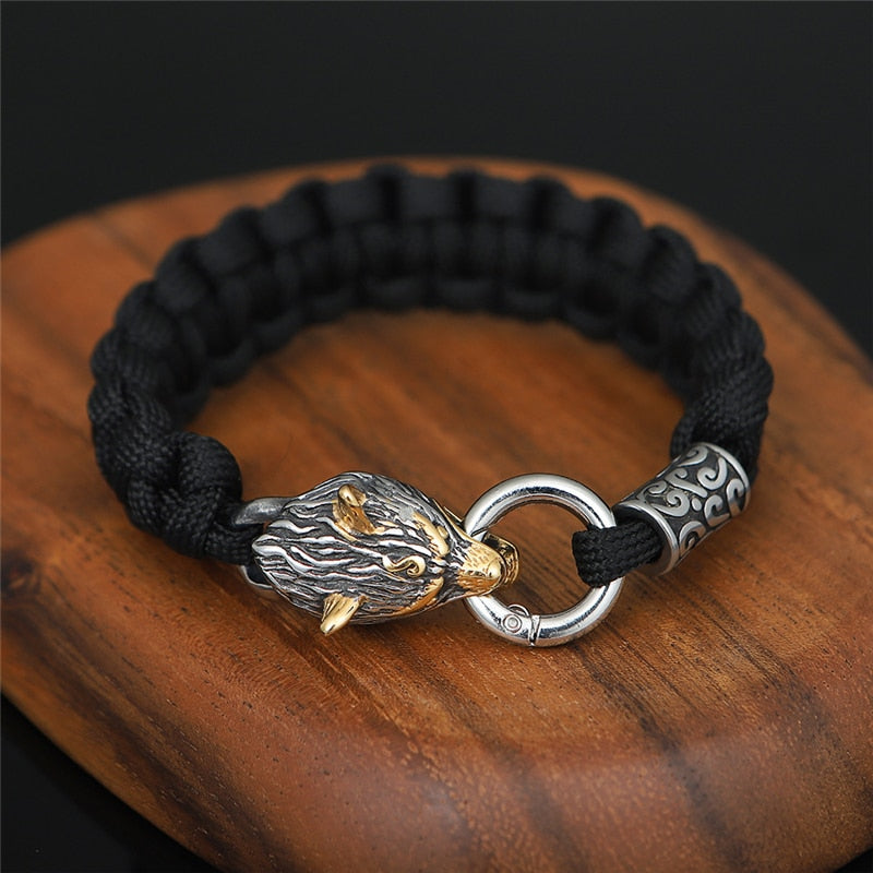 Never Fade Stainless Steel  Celtic Wolf Lanyard Bracelets