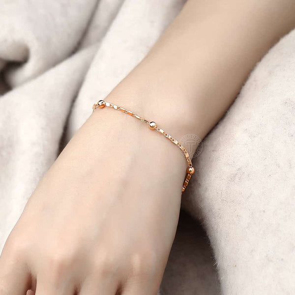 Rose Gold Filled Chains Mens Womens Bracelat