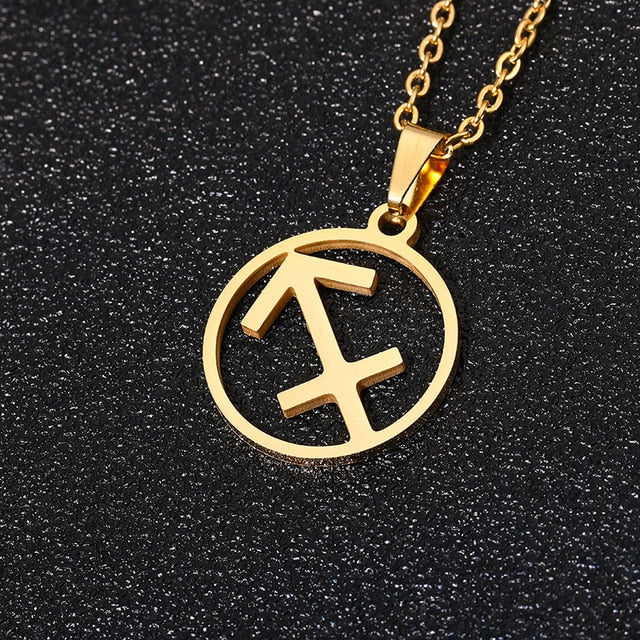 Stainless Steel Star Zodiac Sign Necklace