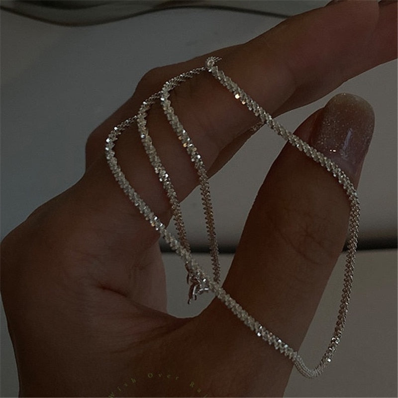 Simple Silver Color choker necklace Casual necklace