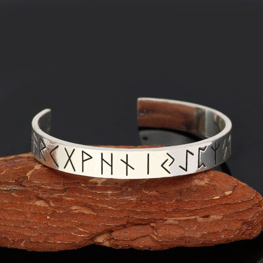 Vintage Antique Cooper 24 Runes Cuff Bangles
