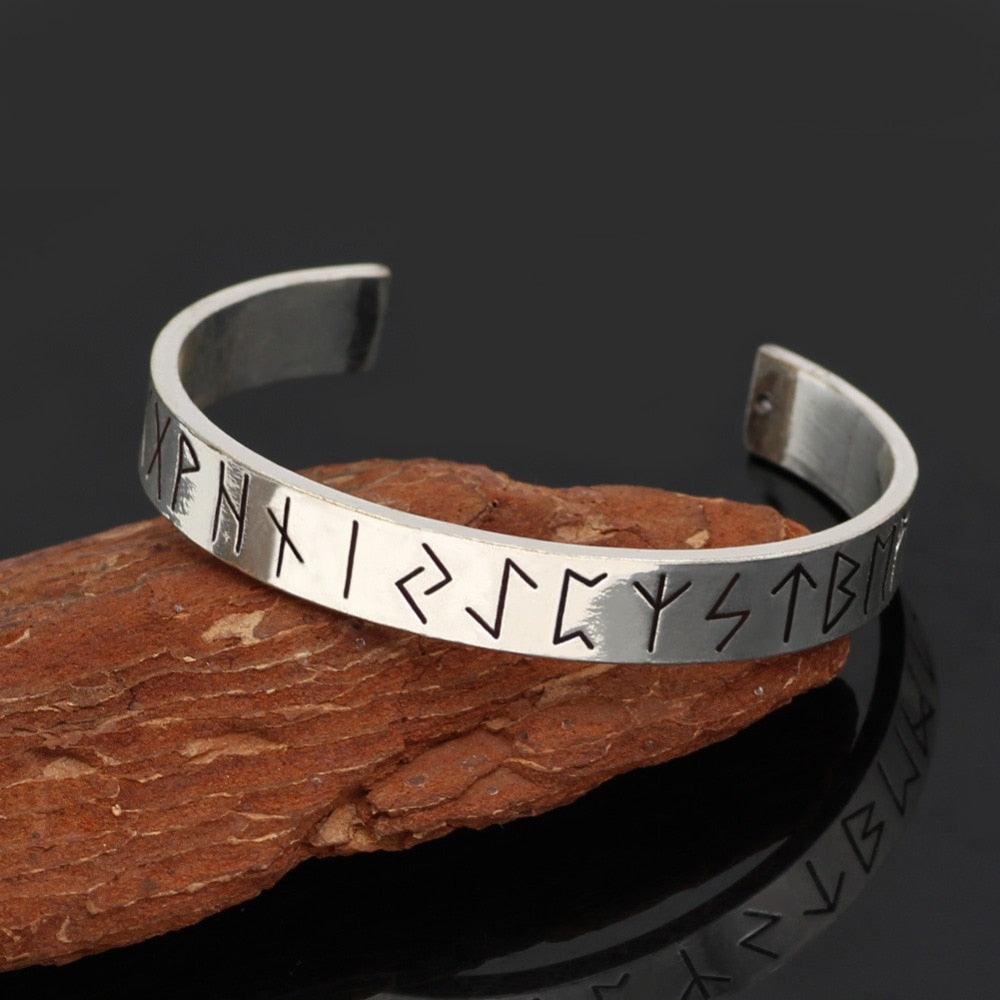 Vintage Antique Cooper 24 Runes Cuff Bangles