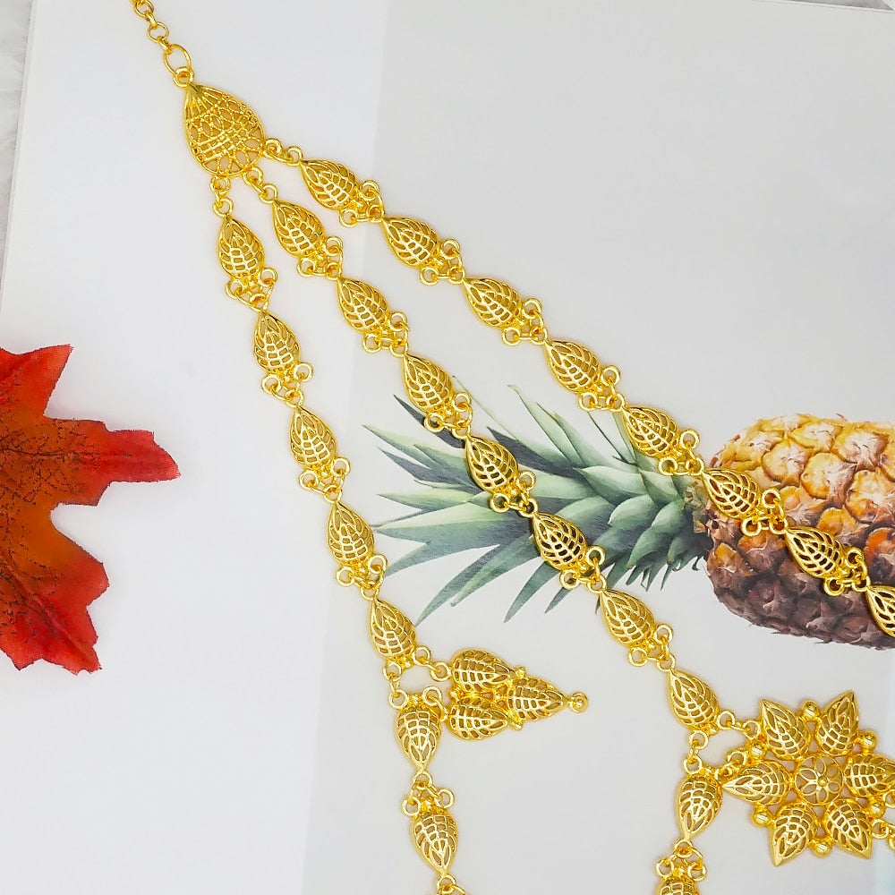 24K Jewelery Gold Necklace & Earring Set