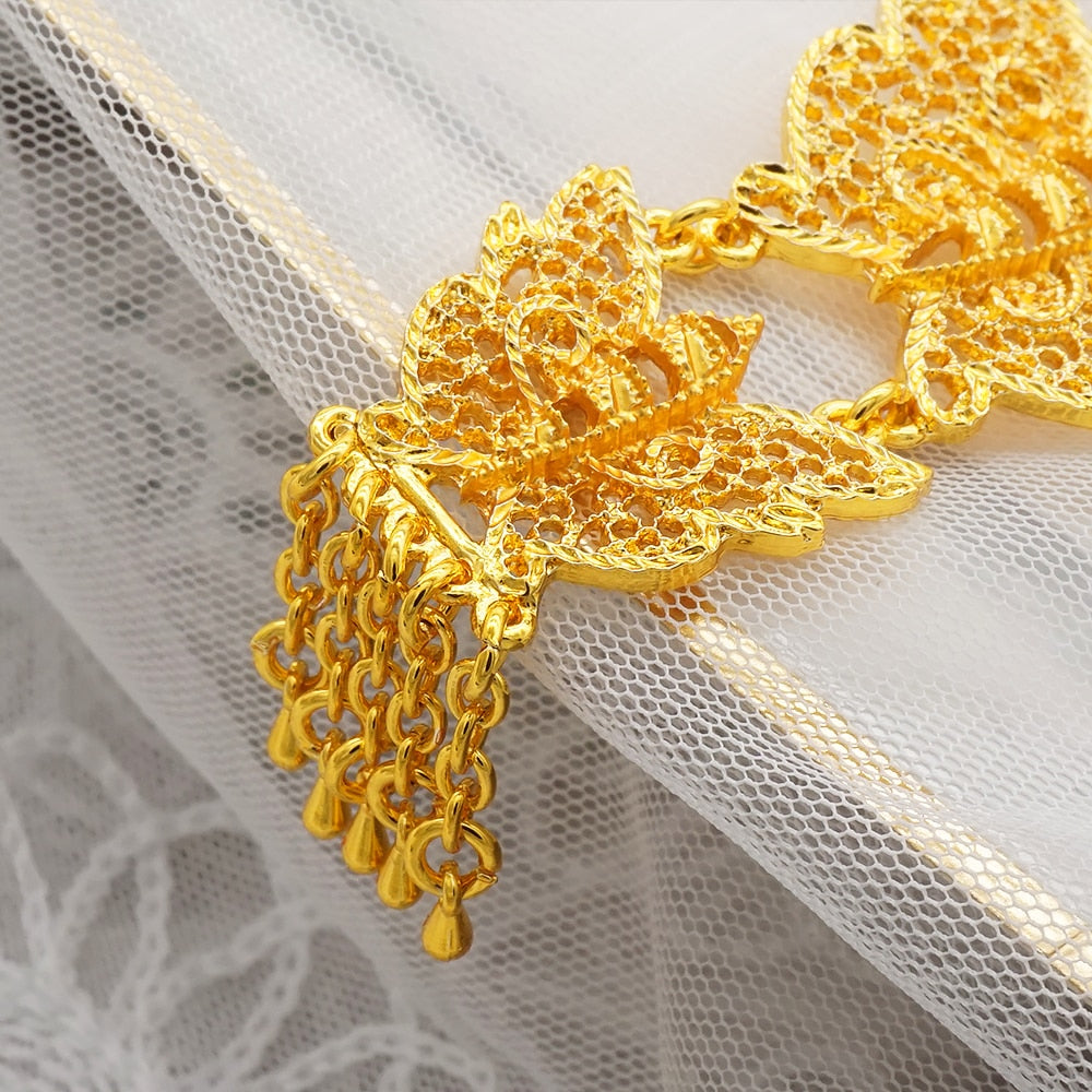 24K Jewelery Gold Necklace & Earring Set