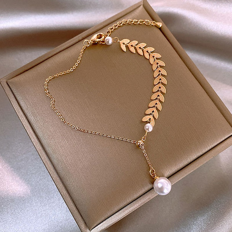 Crystal Pearl Gothic Trend Charm Bracelet  For Women
