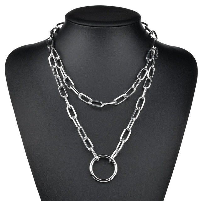 Cute Simple Chain Link Lock Necklace Pendant