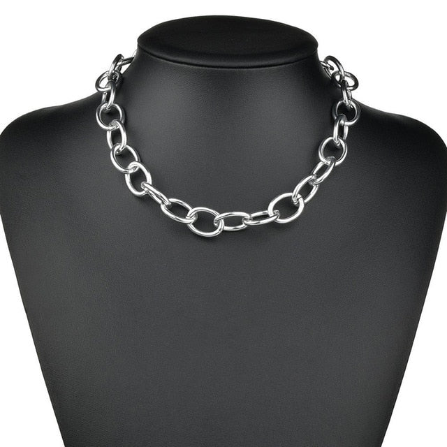 Cute Simple Chain Link Lock Necklace Pendant