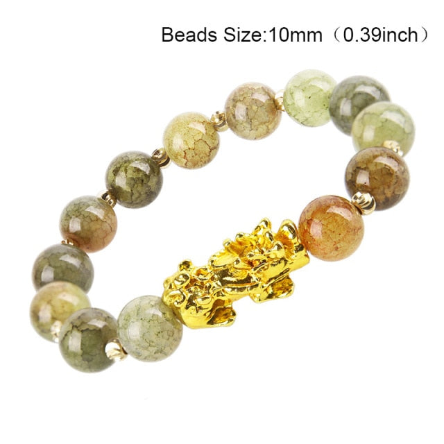Feng Shui Obsidian Stone Beads Bracelet Men