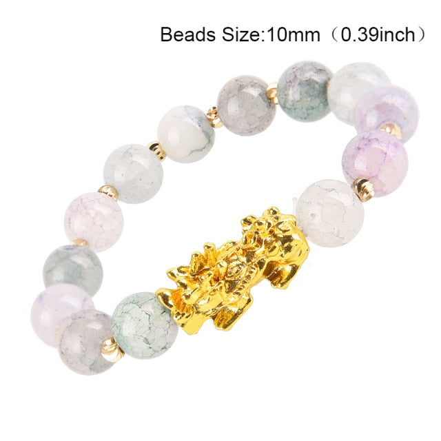 Feng Shui Obsidian Stone Beads Bracelet Men