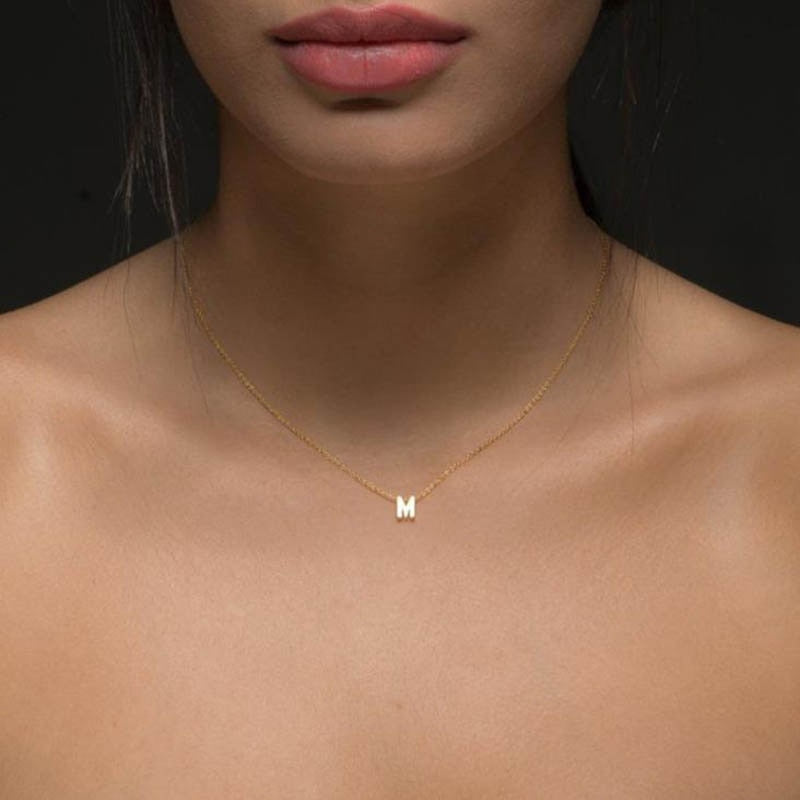Fashion Gold Chain Initial Charms Necklace Pendant