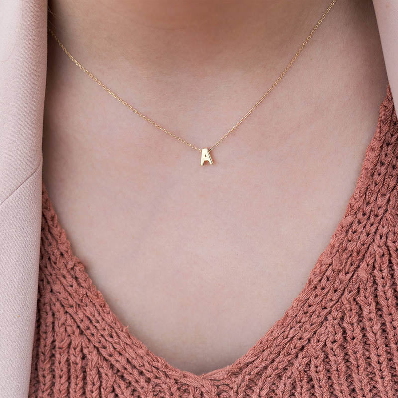 Fashion Gold Chain Initial Charms Necklace Pendant