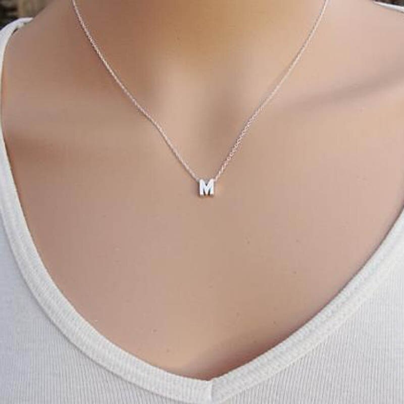 Fashion Gold Chain Initial Charms Necklace Pendant