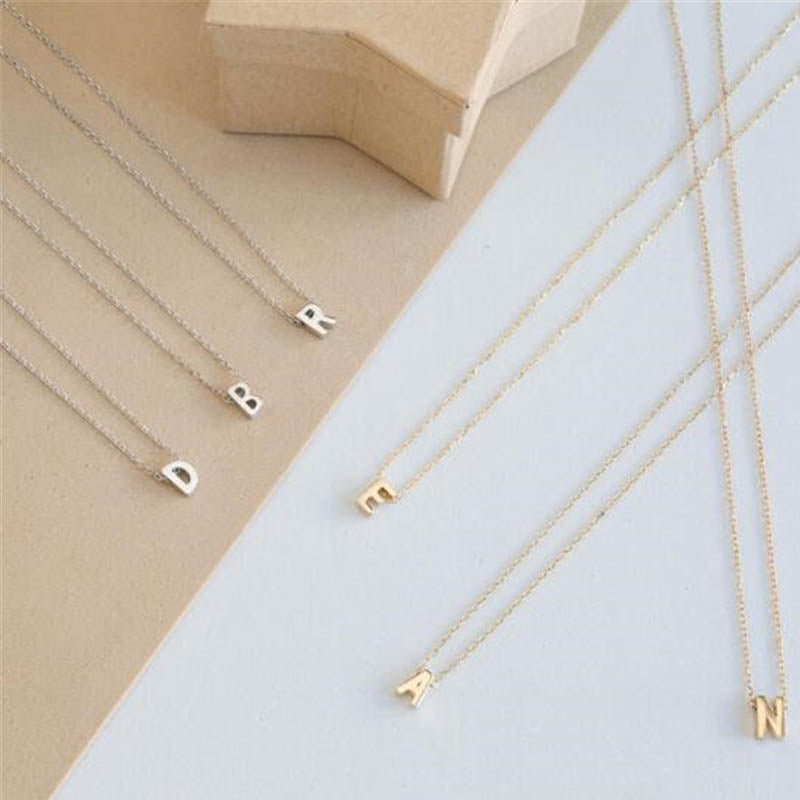 Fashion Gold Chain Initial Charms Necklace Pendant