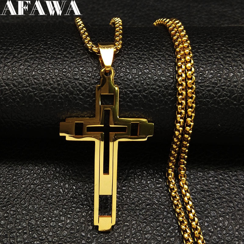 Fashion Cross Stainless Steel Choker Necklace